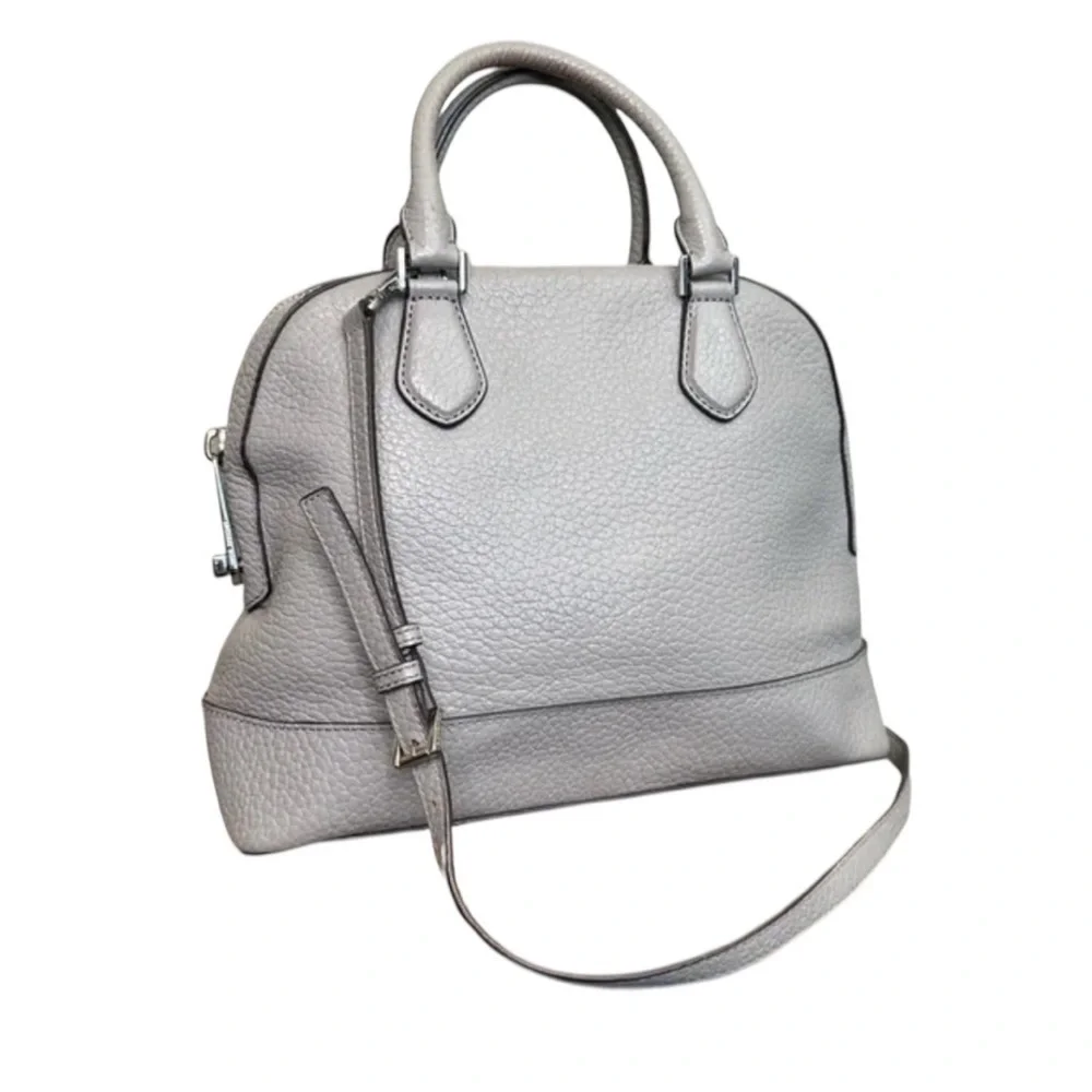 Pre loved Michael Kors Smythe Grey Leather Dome Satchel